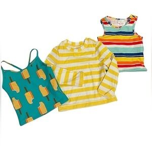 Lot of 3 NWOT Hanna Andersson Girls Size 3 Swim Tops Swimsuit Bathing Tank Shirt